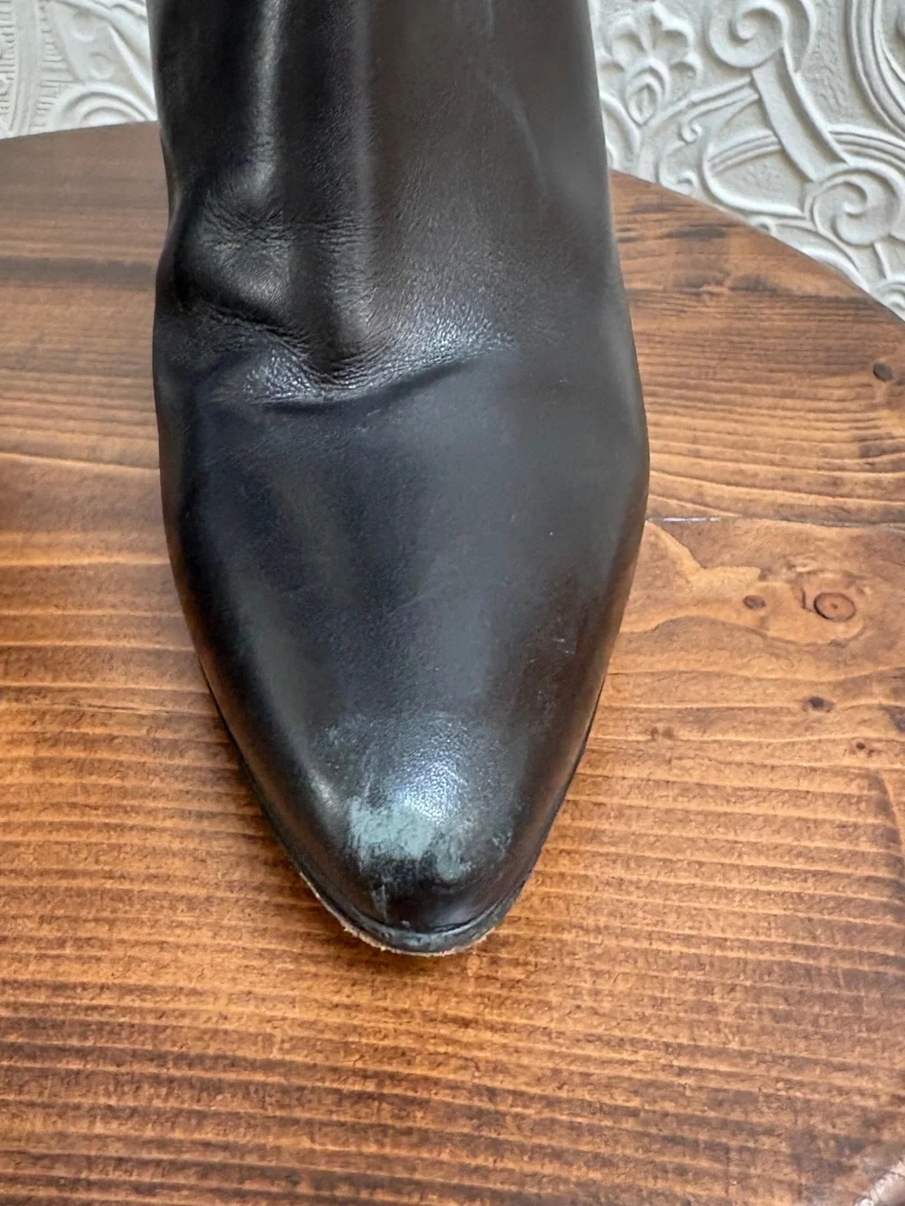 Women's Black Leather Over-the-Knee Boots